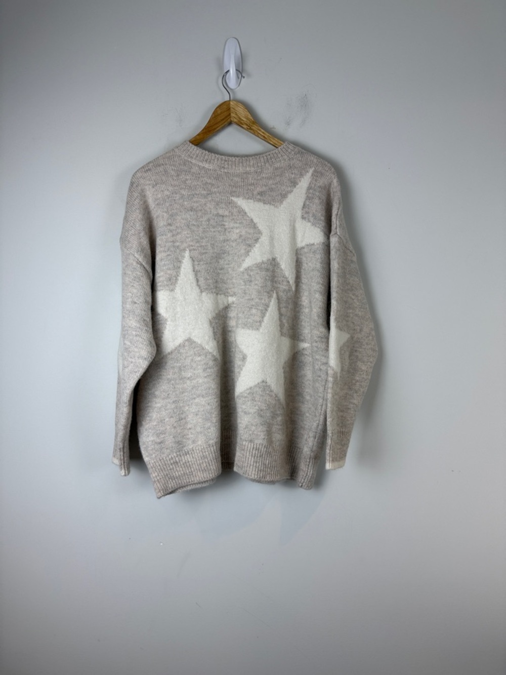 Mint Velvet Star Pattern Beige Sweater Size Medium